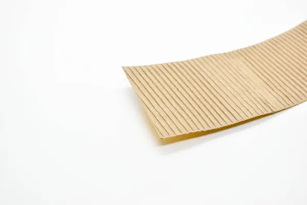 Closeup Brown Paper Cardboard Texture White Background — 图库照片