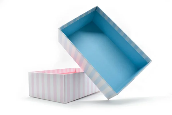 Розовый Синий Коробки Бумаги Белом Фоне Пакет Дизайна — стоковое фото