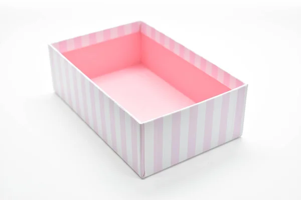 Красивая Розовая Коробка Белом Фоне Пакет Дизайна — стоковое фото