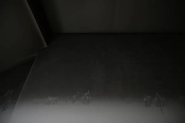 Haus Brannte Lichterloh Schwarze Schmutzige Wand — Stockfoto