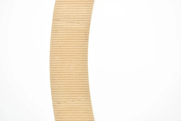 Closeup Brown Paper Cardboard Texture White Background — Zdjęcie stockowe