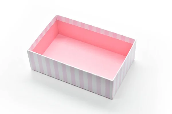 Open Beautiful Pink Box White Background Package Design — Foto Stock