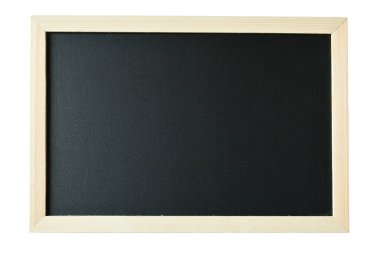blank clean new chalkboard in wooden frame isolated on white background, blackboard for education school