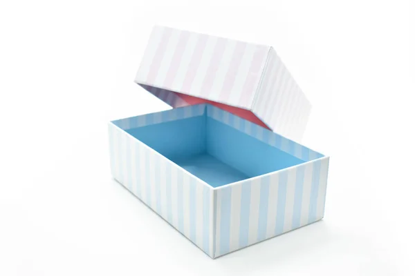 Beautiful Blue Paper Box White Background Package Design — Photo
