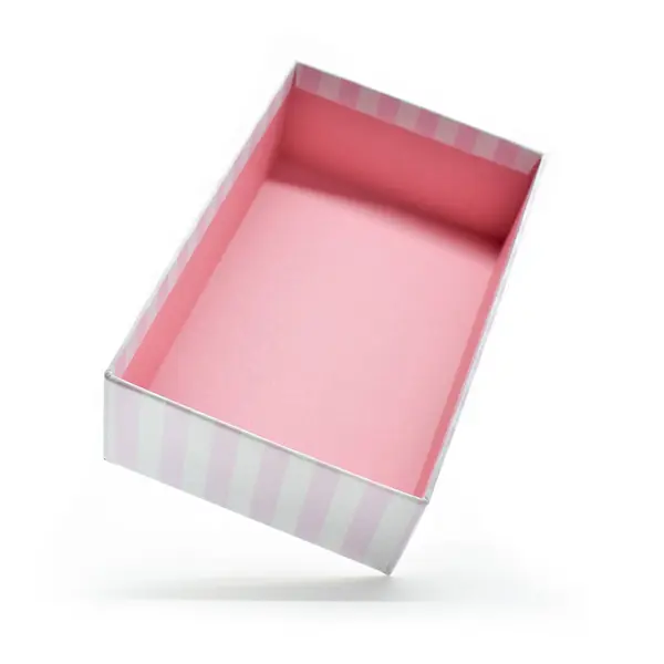 Open Beautiful Pink Paper Box White Background Package Design — Photo