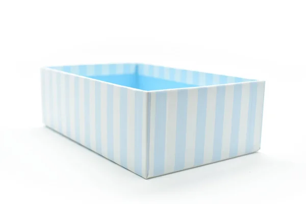 Όμορφο Μπλε Χάρτινο Κουτί Λευκό Φόντο Πακέτο Για Σχεδιασμό — Φωτογραφία Αρχείου