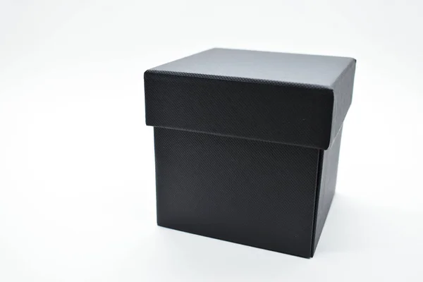 Black Paper Box White Background Packaging Industry — Foto de Stock