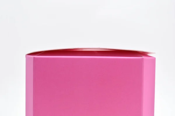 粉红纸盒背景 包装设计用 — 图库照片