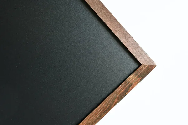 Blank Clean New Chalkboard Wooden Frame Isolated White Background Blackboard —  Fotos de Stock