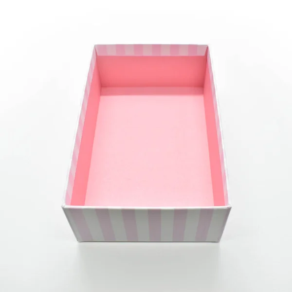 Open Beautiful Pink Box White Background Package Design —  Fotos de Stock