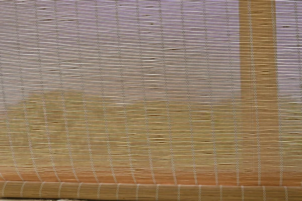 Крупным Планом Текстуру Бамбукового Занавеса Детали Интерьера Натурального Материала Стиль — стоковое фото