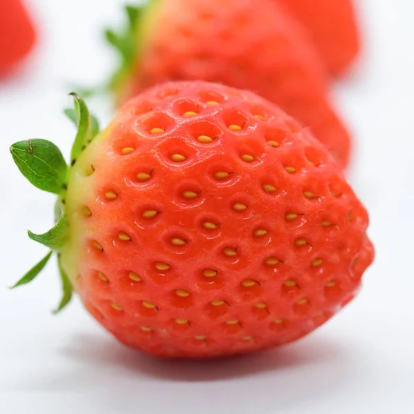 Beautiful Fresh Red Strawberry Isolated White Background — 图库照片