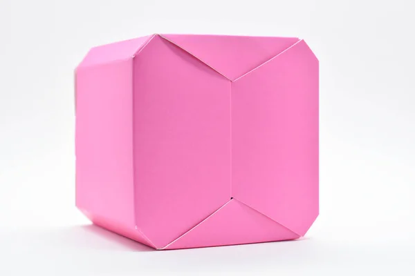 Pink Paper Box White Background Package Design — Photo