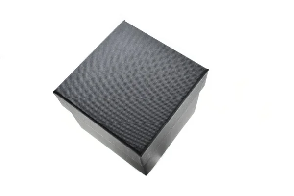 Black Paper Box White Background Packaging Industry — Stock Photo, Image