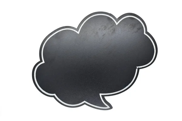 Пустой Черный Пузырь Речи Виде Облака Изолированного Белом Фоне — стоковое фото
