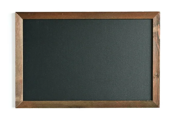 白色背景隔离的木制框架空白清洁新黑板 教育学校用黑板 — 图库照片