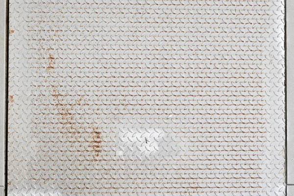Sporco Ruggine Bianco Parete Acciaio Texture Sfondo Grunge Metallo Costruzione — Foto Stock
