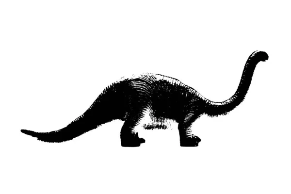 Black Dinosaur Silhouette Isolated White Background Model Dinosaurs Toys — Stock Photo, Image