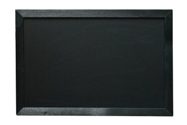 blank clean new chalkboard in wooden frame isolated on white background, blackboard for education school