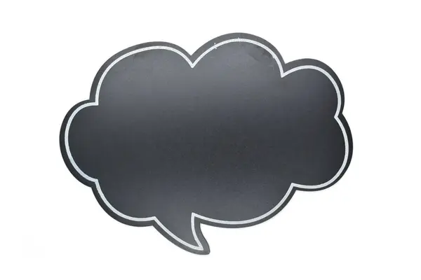 Puste Czarne Bańki Mowy Postaci Chmury Odizolowanej Białym Tle — Zdjęcie stockowe