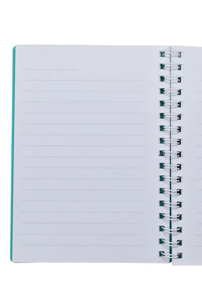 Imagem Vista Superior Notebook Aberto Com Página Branco Fundo Textura — Fotografia de Stock