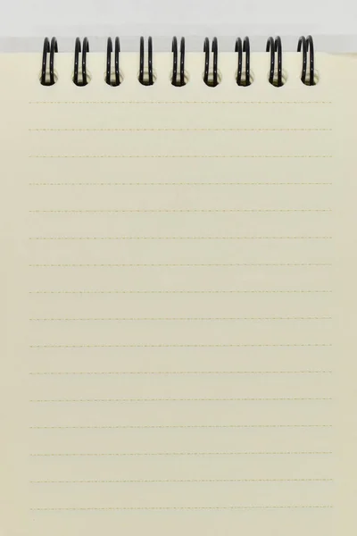 Vista Superior Imagen Cuaderno Abierto Con Página Blanco Fondo Textura — Foto de Stock