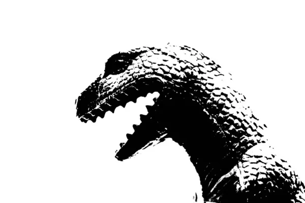 Silhouette Dinosaure Noir Isolé Sur Fond Blanc Modèle Jouets Dinosaures — Photo