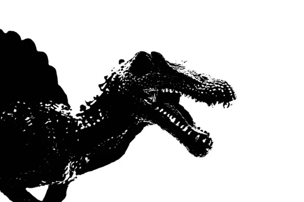 Beyaz Arka Planda Izole Edilmiş Dinozor Silueti Spinosaurus Oyuncağı Modeli — Stok fotoğraf