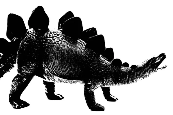 Силуэт Черного Динозавра Выделенный Белом Фоне Модель Игрушек Динозавров — стоковое фото