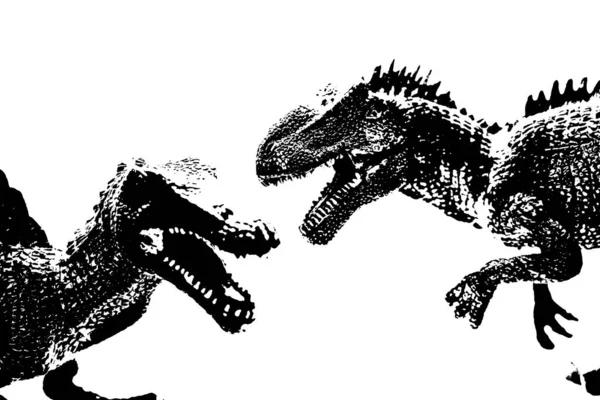 Dinoszaurusz Sziluett Elszigetelt Fehér Alapon Modell Spinosaurus Giganotosaurus Játékok — Stock Fotó