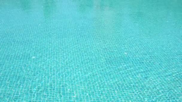 Wasser Welle Zeitlupe Auf Blauem Schwimmbad Schöne Pool Textur Hintergrund — Stockvideo
