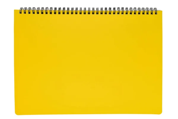 Caderno Amarelo Isolado Fundo Branco Artigos Papelaria Para Escritório — Fotografia de Stock