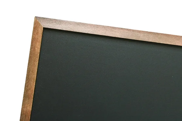 白色背景隔离的木制框架空白清洁新黑板 教育学校用黑板 — 图库照片