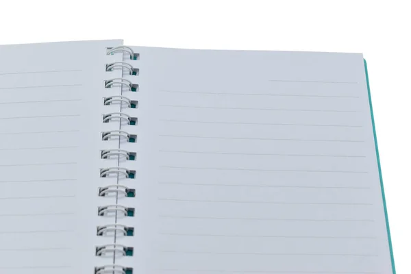Imagem Vista Superior Notebook Aberto Com Página Branco Fundo Textura — Fotografia de Stock
