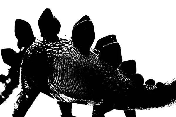 白い背景に黒い恐竜のシルエット恐竜のおもちゃのモデル — ストック写真