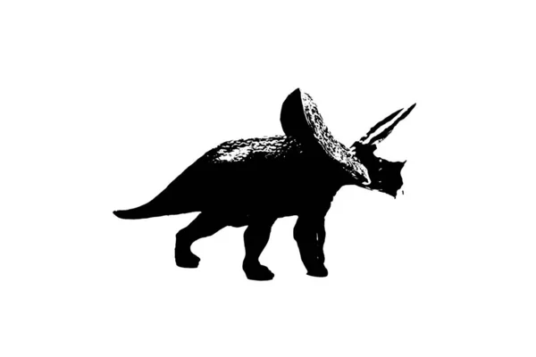 Fekete Dinoszaurusz Sziluett Elszigetelt Fehér Alapon Modell Dinoszauruszok Játékok — Stock Fotó