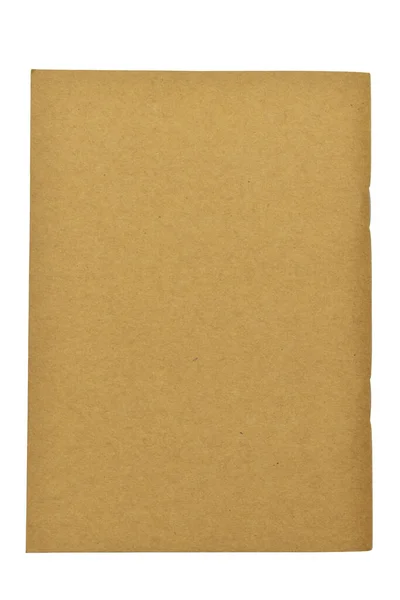 白地に隔離された茶色のクラフト紙カバーノートオフィスのための文房具 — ストック写真