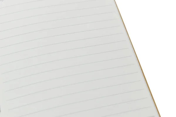 白地に線状の紙で囲まれた空白の開いているノート — ストック写真