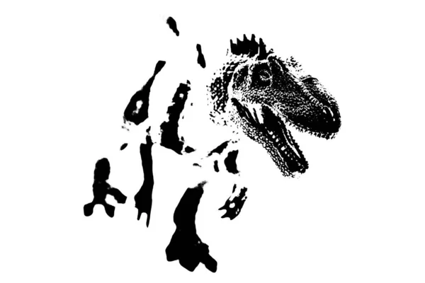 Silueta Dinosaurio Negro Aislado Sobre Fondo Blanco Modelo Juguete Giganotosaurus — Foto de Stock