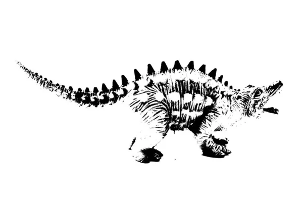 Μαύρη Σιλουέτα Δεινοσαύρων Απομονωμένη Λευκό Φόντο Μοντέλο Των Παιχνιδιών Δεινοσαύρων — Φωτογραφία Αρχείου
