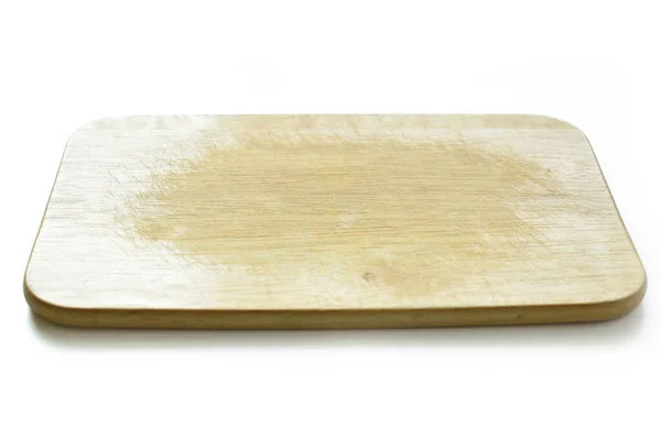 Bruin Houten Snijplank Geïsoleerd Witte Achtergrond Plankenhout Keuken Koken — Stockfoto