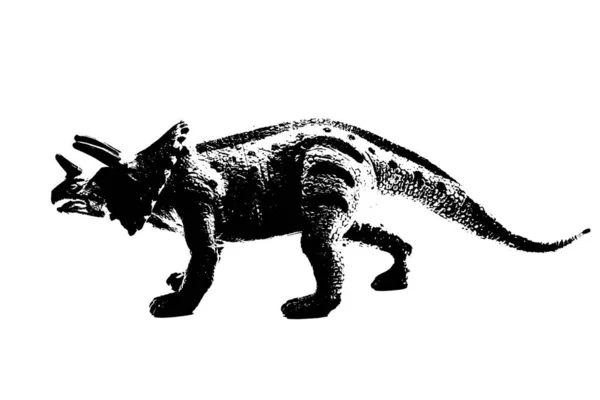 Sagoma Dinosauro Nero Isolato Sfondo Bianco Modello Giocattoli Dinosauri — Foto Stock