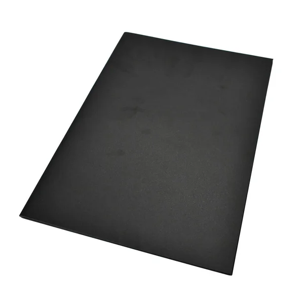 Cuaderno Negro Cerrado Blanco Aislado Sobre Fondo Blanco —  Fotos de Stock