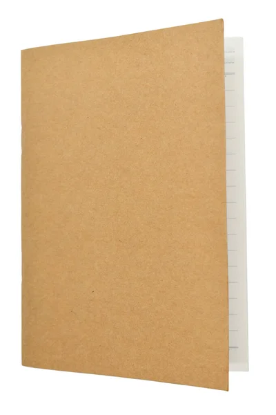Taccuino Carta Marrone Artigianale Isolato Sfondo Bianco Cancelleria Ufficio — Foto Stock
