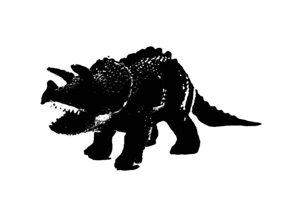 Fekete Dinoszaurusz Sziluett Elszigetelt Fehér Alapon Modell Dinoszauruszok Játékok — Stock Fotó