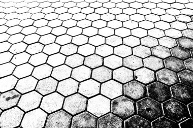 black and white hexagon silhouette texture background