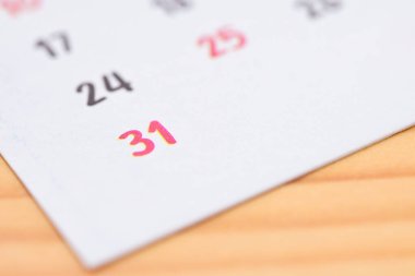 Geçen ayın beyaz takvimi, konsept noel ve geri sayım