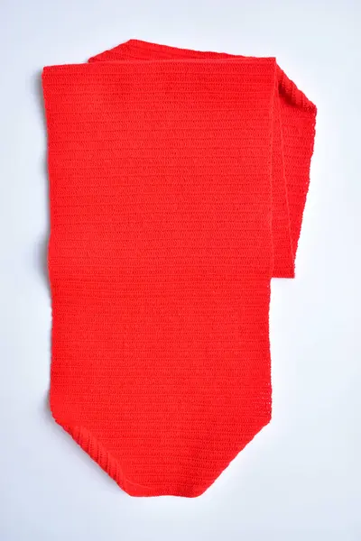 Vörös Gyapjú Kötött Fonal Textúra Gyapjúszövet Fehér Alapon — Stock Fotó