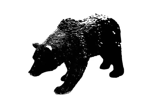 大熊模型的轮廓独立于白色背景 — 图库照片