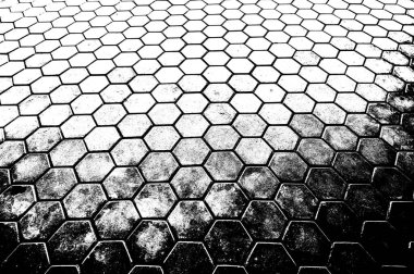 black and white hexagon silhouette texture background